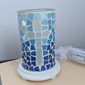 Pink Zebra Simmering Light Wax Melt Warmer Mosiac Cross Electric